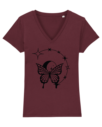 Mystycal Butterfly Stars Burgundy