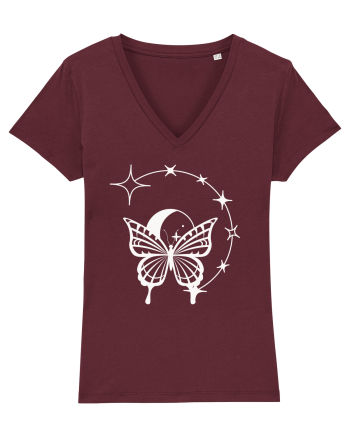 Mystycal Butterfly Stars Burgundy