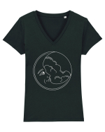 Mystycal Moon Tricou mânecă scurtă guler V Damă Evoker