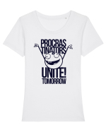 Procrastinators Unite Tomorrow Tricou mânecă scurtă guler larg fitted Damă Expresser