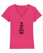 Need A Drink Tricou mânecă scurtă guler V Damă Evoker