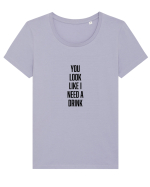 Need A Drink Tricou mânecă scurtă guler larg fitted Damă Expresser