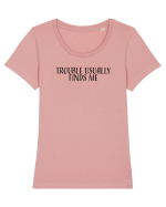 Trouble Tricou mânecă scurtă guler larg fitted Damă Expresser