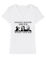 These boys work for me  Tricou mânecă scurtă guler V Damă Evoker