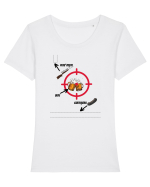 Instructiuni pentru vanatori Tricou mânecă scurtă guler larg fitted Damă Expresser