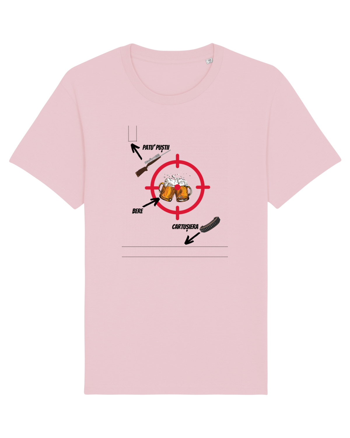 Tricou mânecă scurtă Unisex Rocker Cotton Pink