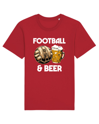 Football and Beer Red