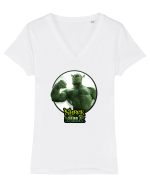 Green mix Tricou mânecă scurtă guler V Damă Evoker
