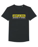 GENTLE DOG BEWARE OF OWNER Tricou mânecă scurtă guler larg Bărbat Skater