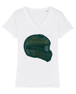 WordArt Helmet Tricou mânecă scurtă guler V Damă Evoker