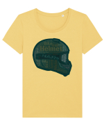 WordArt Helmet Tricou mânecă scurtă guler larg fitted Damă Expresser