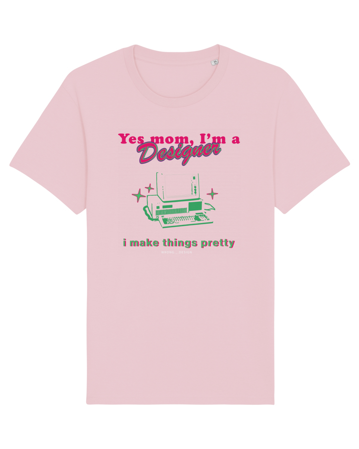 Tricou mânecă scurtă Unisex Rocker Cotton Pink