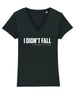 I DIDN'T FALL I ATTACKED THE FLOOR Tricou mânecă scurtă guler V Damă Evoker