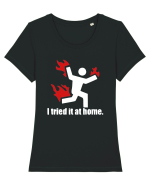 I Tried It At Home Tricou mânecă scurtă guler larg fitted Damă Expresser