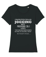 I WANTED TO GO JOGGING Tricou mânecă scurtă guler larg fitted Damă Expresser
