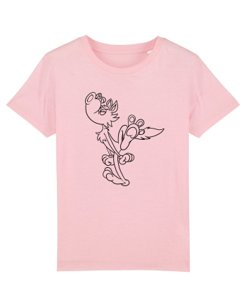 Cartoon howling wolf Cotton Pink