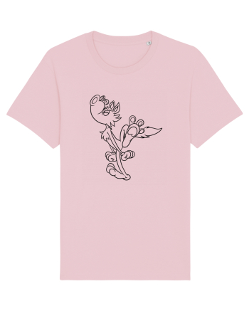 Cartoon howling wolf Cotton Pink