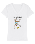 Maimuțăreală Tricou mânecă scurtă guler V Damă Evoker