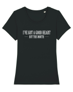 I'VE GOT A GOOD HEART BUT THIS MOUTH Tricou mânecă scurtă guler larg fitted Damă Expresser