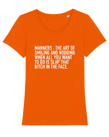 MANNERS:... Bright Orange