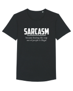 Sarcasm Because Beating the Crap Out of People is Illegal Tricou mânecă scurtă guler larg Bărbat Skater