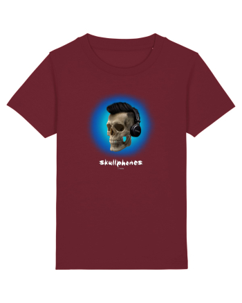 Craniu cu casti - skullphones 07 albastru 2 Burgundy