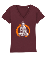 Zen Meditation Tricou mânecă scurtă guler V Damă Evoker