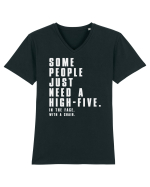 SOME PEOPLE JUST NEED A HIGH-FIVE Tricou mânecă scurtă guler V Bărbat Presenter