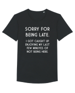 SORRY FOR BEING LATE Tricou mânecă scurtă guler larg Bărbat Skater