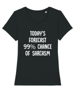 TODAY'S FORECAST 99% CHANCE OF SARCASM Tricou mânecă scurtă guler larg fitted Damă Expresser