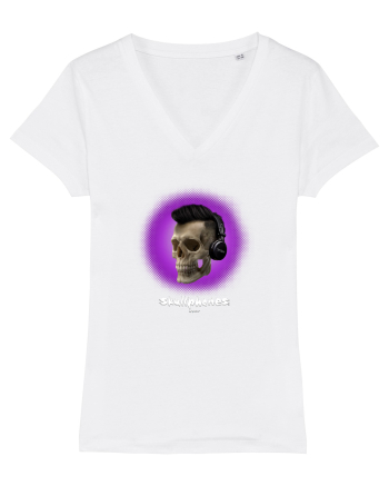 Craniu cu casti - skullphones 07 violet White