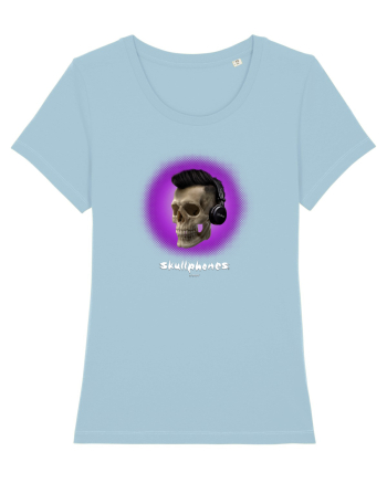 Craniu cu casti - skullphones 07 violet Sky Blue