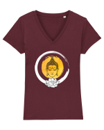 Buddha Tricou mânecă scurtă guler V Damă Evoker