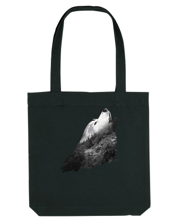 Wolf howling Black