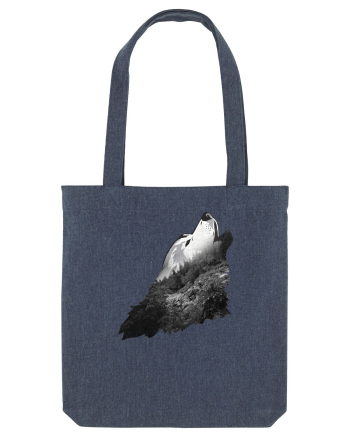 Wolf howling Midnight Blue