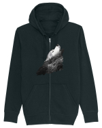 Wolf howling Hanorac cu fermoar Unisex Connector