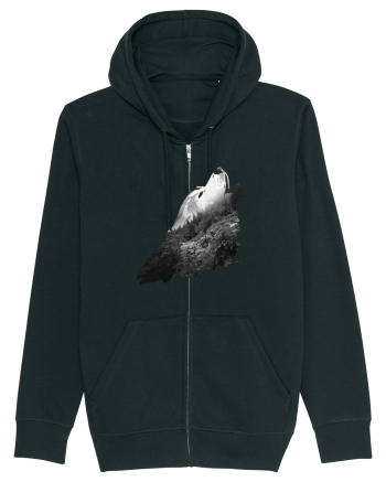 Wolf howling Black