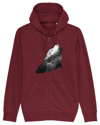 Wolf howling Burgundy