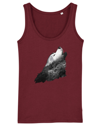 Wolf howling Burgundy