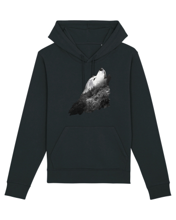 Wolf howling Black