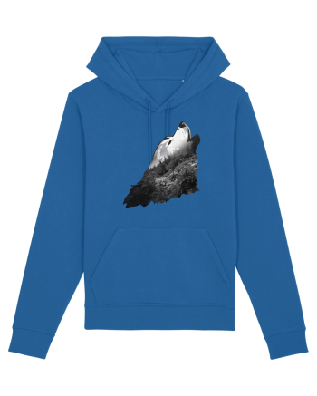 Wolf howling Royal Blue