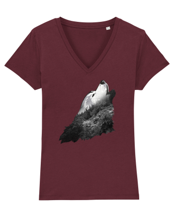 Wolf howling Burgundy