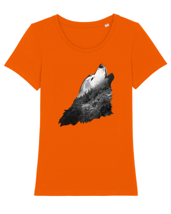 Wolf howling Bright Orange