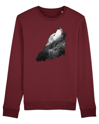 Wolf howling Burgundy