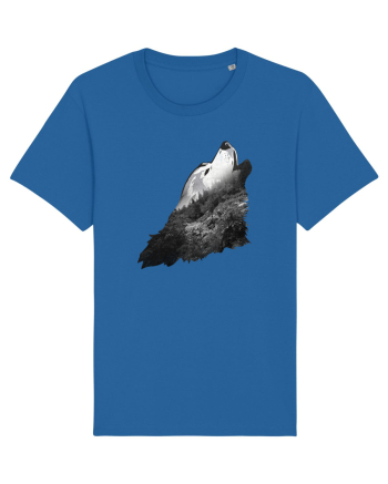 Wolf howling Royal Blue