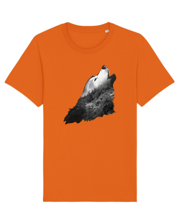 Wolf howling Bright Orange