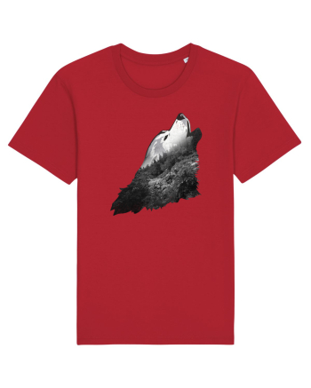 Wolf howling Red