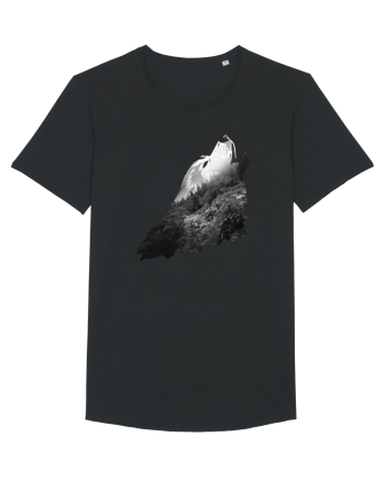 Wolf howling Black