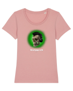 Craniu cu casti - skullphones 07 verde Tricou mânecă scurtă guler larg fitted Damă Expresser