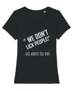WE DON'T LICK PEOPLE Tricou mânecă scurtă guler larg fitted Damă Expresser
